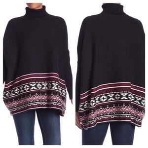 Patterned poncho sweater NWT